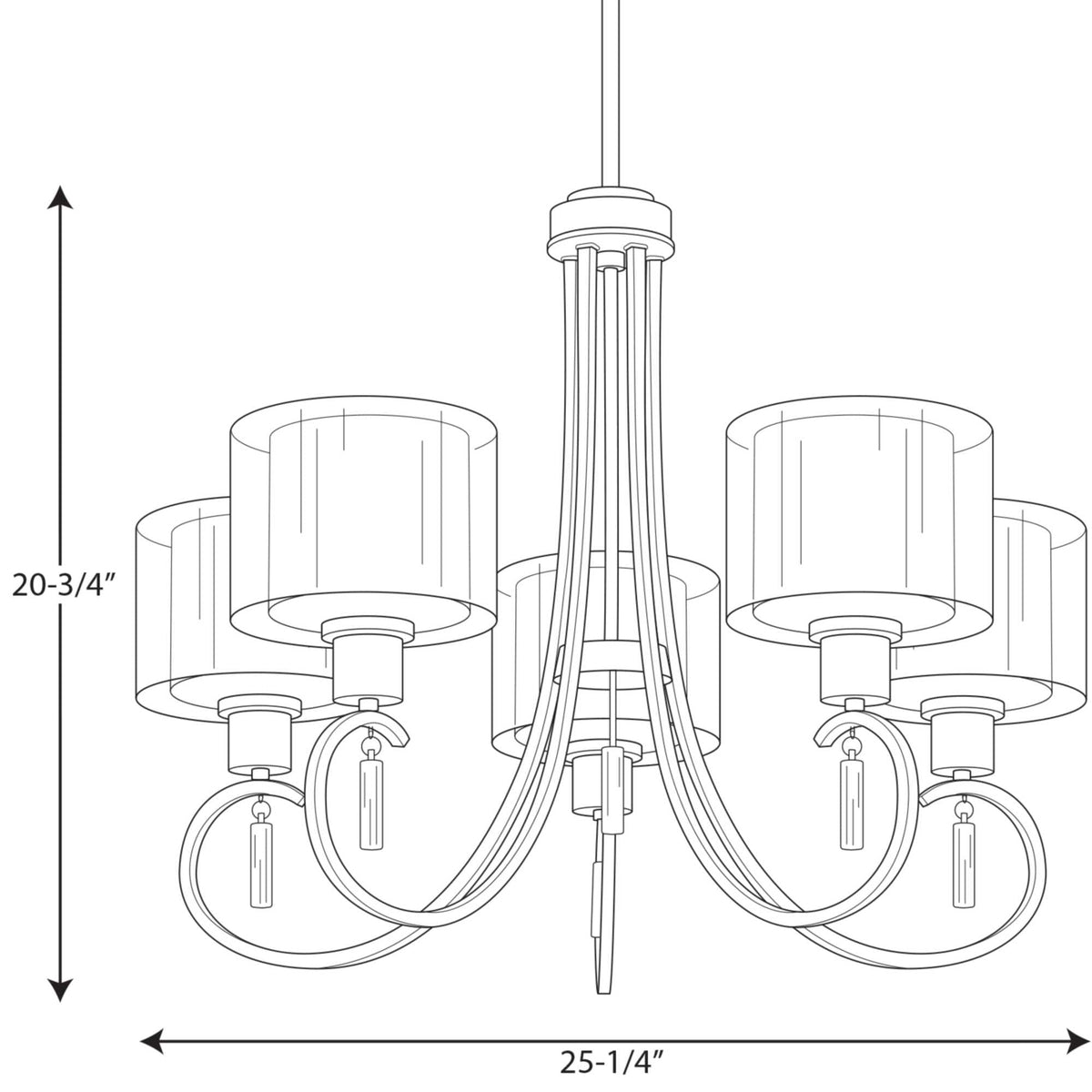 Progress Lighting Invite 5-Light Brushed Nickel Transitional Chandelier