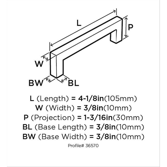 Amerock Monument (96mm) Center to Center Rectangular Bar Drawer Pull