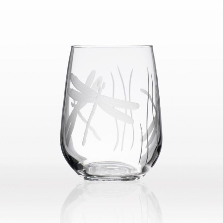Dragonfly 17 oz. Clear Stemless Wine Glass (Set of 4)