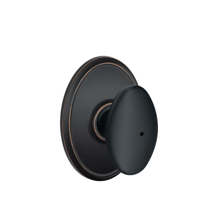 Siena Aged Bronze Privacy Bed/Bath Door Knob with Wakefield Trim - Super Arbor