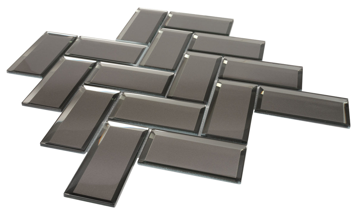 Satori Skylight Champagne 11-in x 11-in Mirrored Glass Patterned Mosaic Wall Tile (0.86-sq. ft/ Piece)