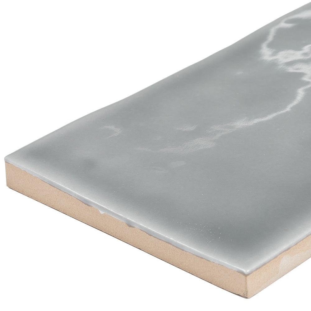 Satori Talesso Steel 3-in x 12-in Glossy Ceramic Subway Wall Tile (0.24-sq. ft/ Piece)