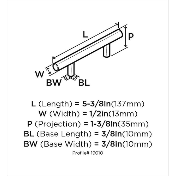 Amerock Bar Pulls (76mm) Center to Center Cylindrical Bar Drawer Pull