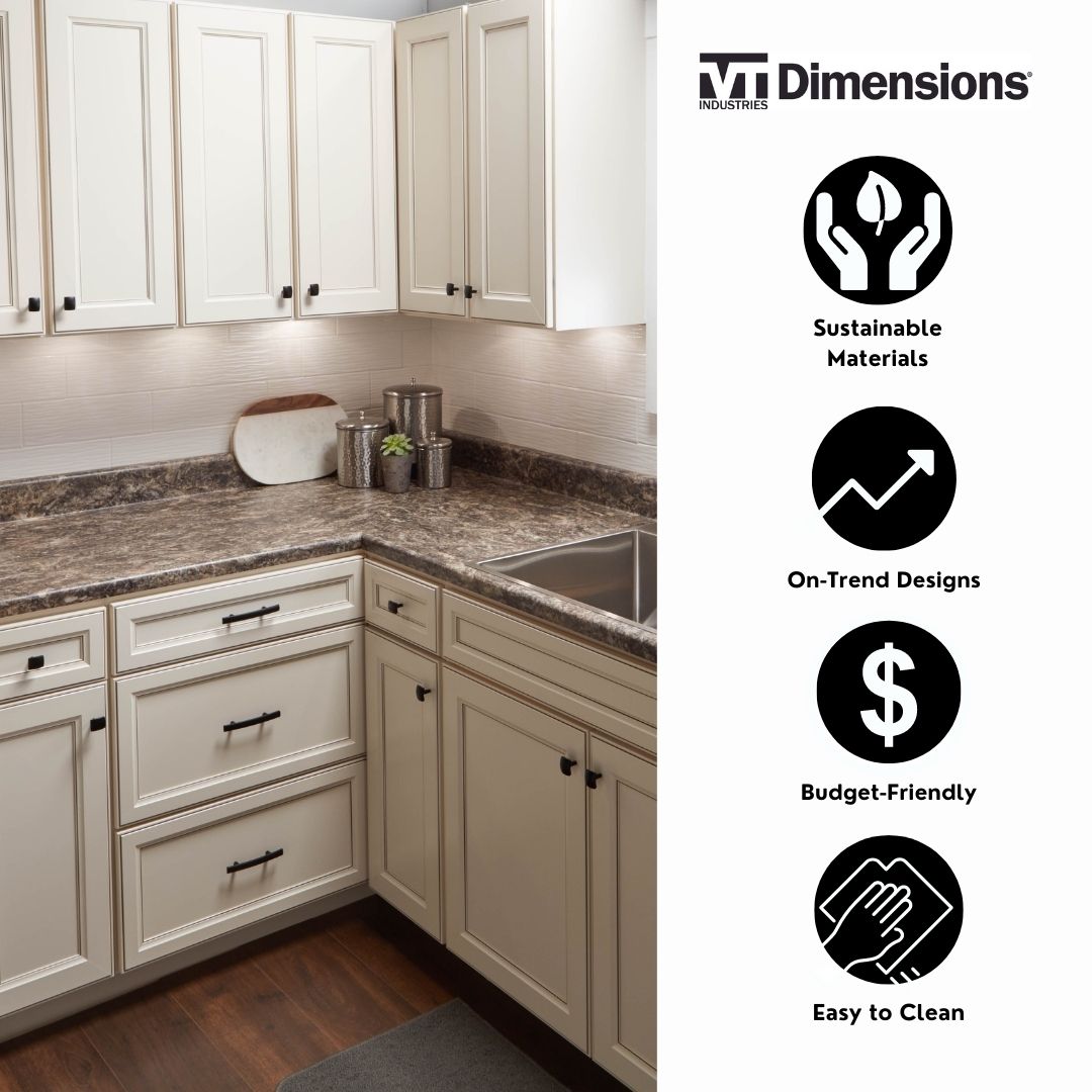 VT Dimensions Formica 4-ft Toffee di Pesco 5000K-22 Straight Laminate Kitchen Countertop with Integrated Backsplash