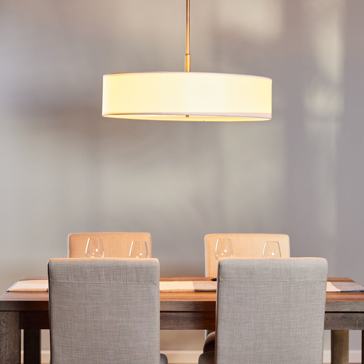 Kichler 5-Light Brushed Nickel Modern/Contemporary Etched Glass Drum Medium Hanging Pendant Light