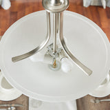 Kichler Dover 3-Light Brushed Nickel Transitional Seeded Glass Bowl Medium Hanging Single