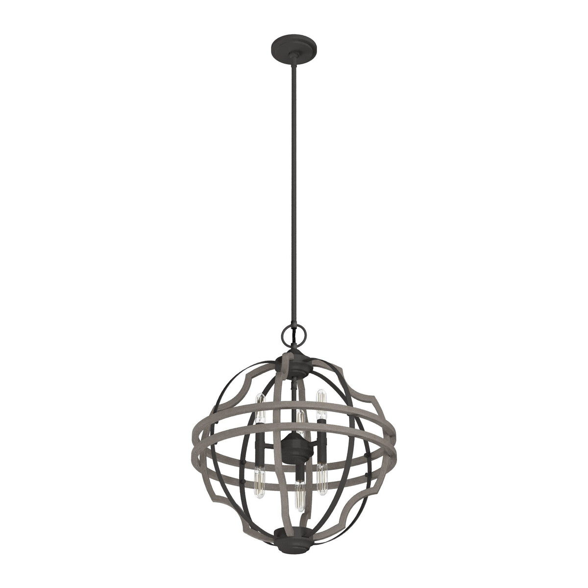 Hunter Stone Creek 6-Light Noble Bronze Transitional Globe LED Medium Hanging Pendant Light