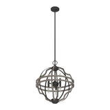 Hunter Stone Creek 6-Light Noble Bronze Transitional Globe LED Medium Hanging Pendant Light