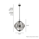 Hunter Stone Creek 6-Light Noble Bronze Transitional Globe LED Medium Hanging Pendant Light