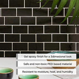 Subway Black 12 in. W x 12 in. H Peel and Stick Decorative Mosaic Wall Tile Backsplash (5 Tiles)
