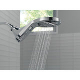 HydroRain Two-in-One 5-Spray 7.9 in. Double Wall Mount Fixed Shower Head in Chrome - Super Arbor