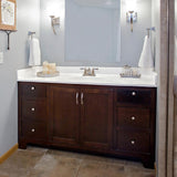 61 in. W Cultured Marble Vanity Top in Solid White with 4 in. Center Set Solid White Single Basin - Super Arbor