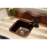 Pollock Undermount Solid Copper 12 in. Single Bowl Kitchen Sink in Aged Copper
