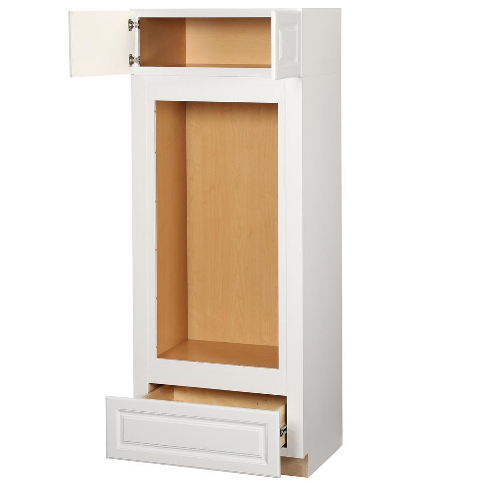Hampton Assembled 33x84x24 in. Double Oven Kitchen Cabinet in Satin White