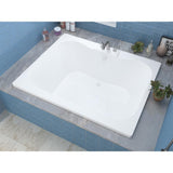 Rhode 5 ft. Acrylic Center Drain Rectangular Drop-in Non-Whirlpool Bathtub in White - Super Arbor