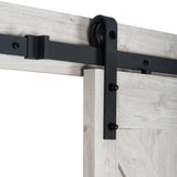 36 in. x 84 in. Sandstone Oak K Design Solid Core Interior Barn Door with Rustic Hardware Kit - Super Arbor