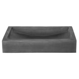 Eden Bath 22 in. Shallow Wave Concrete Rectangular Vessel Sink in Charcoal