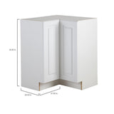 Benton Assembled 27.6 in. x 27.6 in. x 34.5 in. Lazy Susan Corner Base Cabinet in White - Super Arbor