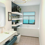 Talence 59 in. Acrylic Flatbottom Freestanding Bathtub in White - Super Arbor