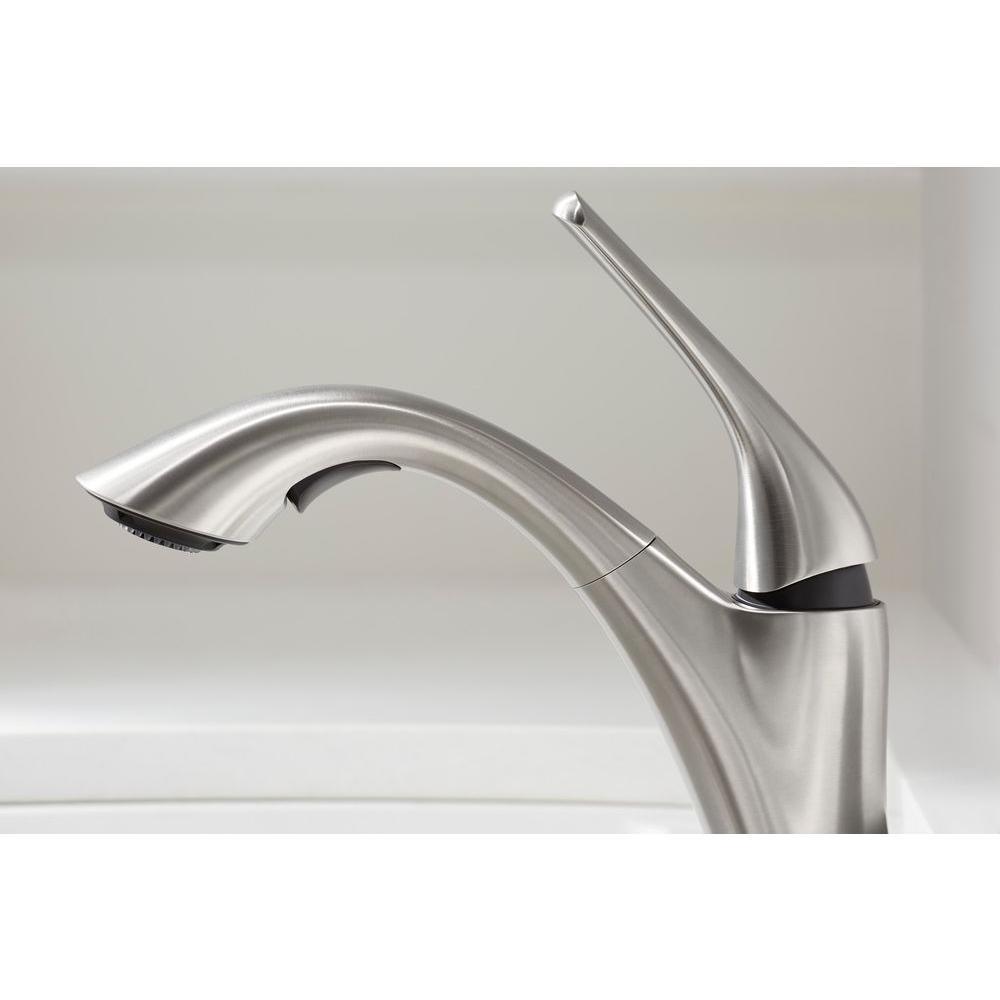 Mistos Single-Handle Pull-Out Laundry Utility Faucet in Vibrant Stainless - Super Arbor