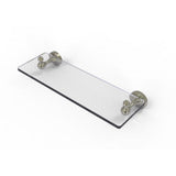 Sag Harbor Collection 16 in. Glass Vanity Shelf with Beveled Edges in Satin Nickel - Super Arbor