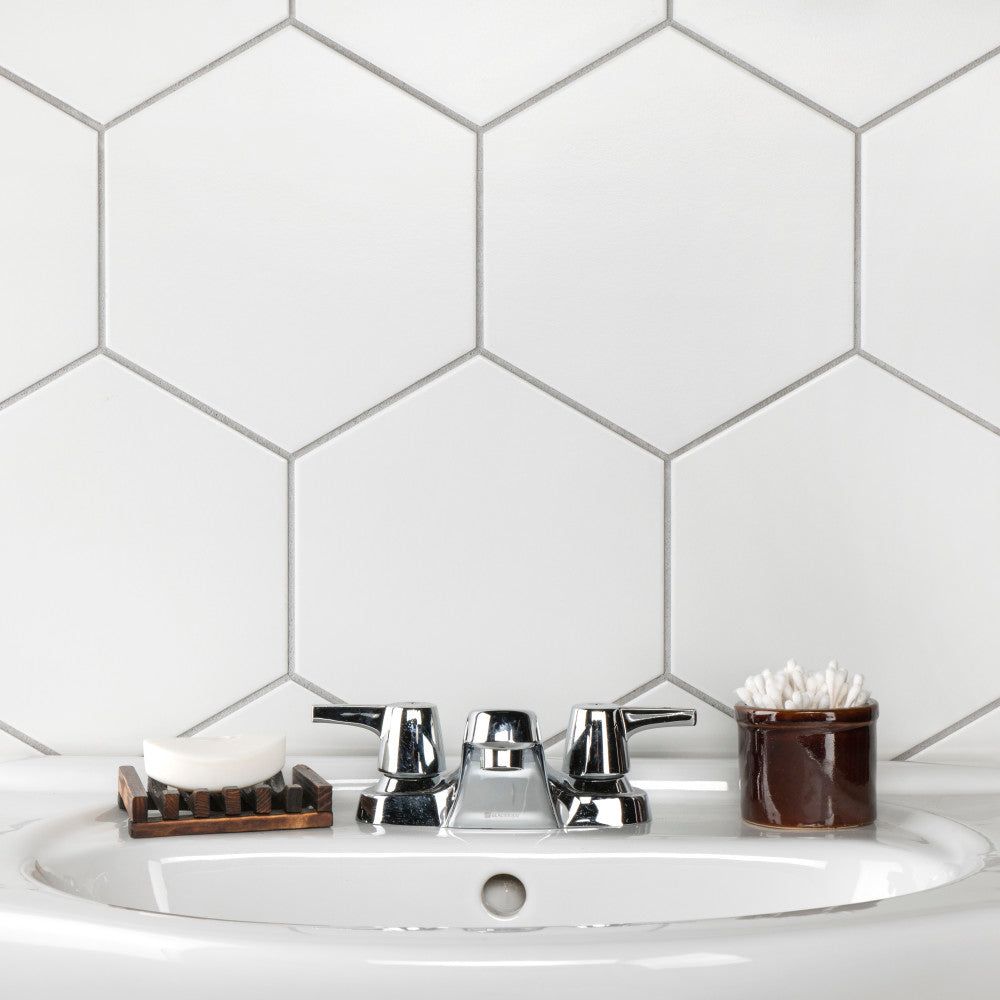 Merola Tile Textile Hex White 8-5/8 in. x 9-7/8 in. Porcelain Floor and Wall Tile (11.56 sq. ft. / case)
