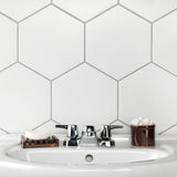 Merola Tile Textile Hex White 8-5/8 in. x 9-7/8 in. Porcelain Floor and Wall Tile (11.56 sq. ft. / case)