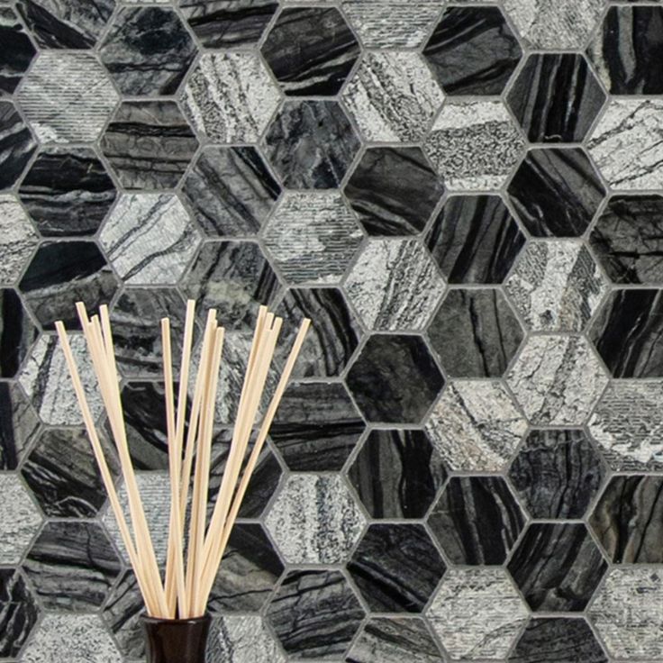 MSI Henley Hexagon 12 in. x 12 in. x 10 mm Textured Marble Mesh-Mounted Mosaic Tile (10 sq. ft. / case)