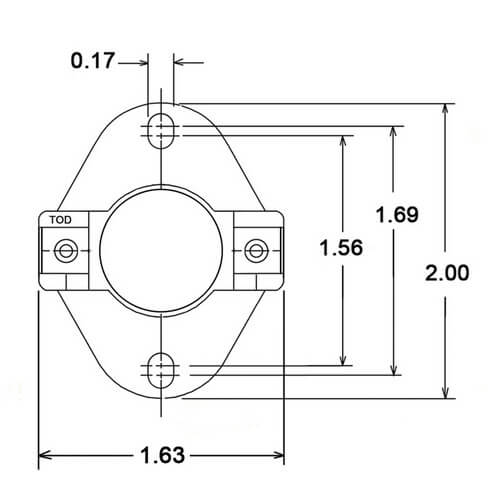 Rheem 47-19554-37 limit switch - side view (Product Type: Limit Switch)