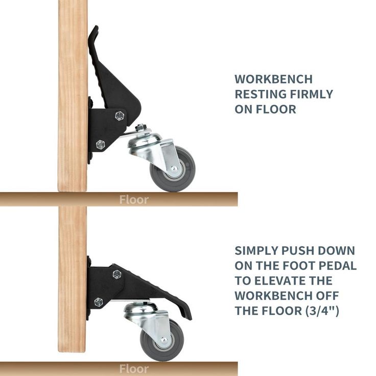 2-3/8 in. Gray Heavy-Duty Workbench Caster with 400 lb. Load Rating (4-Pack)