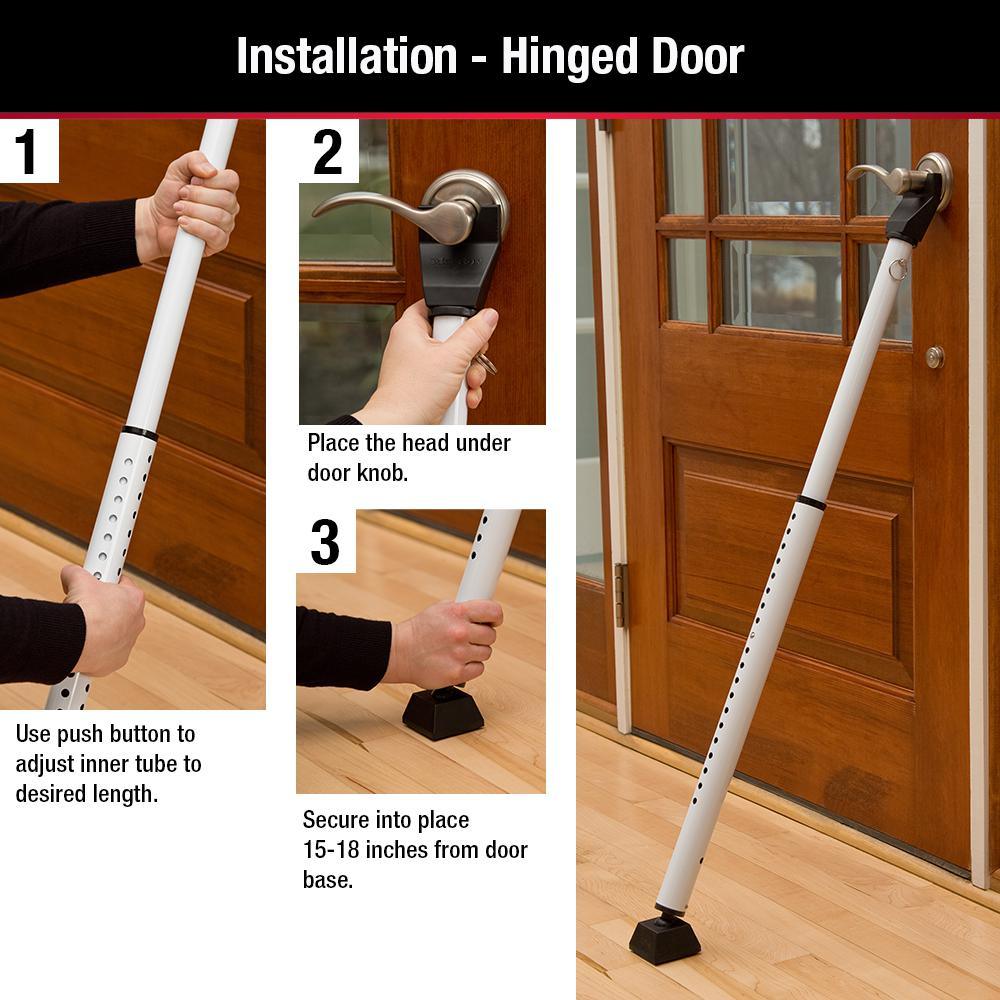 265D 27-1/2 in. to 42 in. Adjustable Steel Door Security Bar - Super Arbor