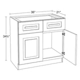 Home Decorators Collection Grayson 36 in. W x 21 in. D x 34.5 in. H Assembled Plywood Sink Base Bath Cabinet in Mythic Blue with Soft Close