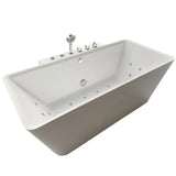 Catania 68 in. Acrylic Flatbottom Whirlpool Bathtub in White - Super Arbor