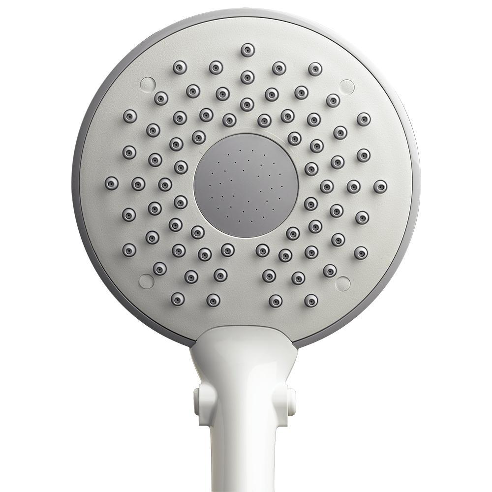 2-Spray 7.8 in. Single Wall Mount Fixed Rain Shower Head in White - Super Arbor
