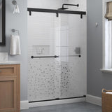 Lyndall 60 x 71-1/2 in. Frameless Mod Soft-Close Sliding Shower Door in Nickel with 1/4 in. (6mm) Transition Glass - Super Arbor