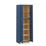 Home Decorators Collection Grayson 24 in. W x 24 in. D x 84 in. H Assembled Plywood Pantry Kitchen Cabinet in Mythic Blue with Soft Close
