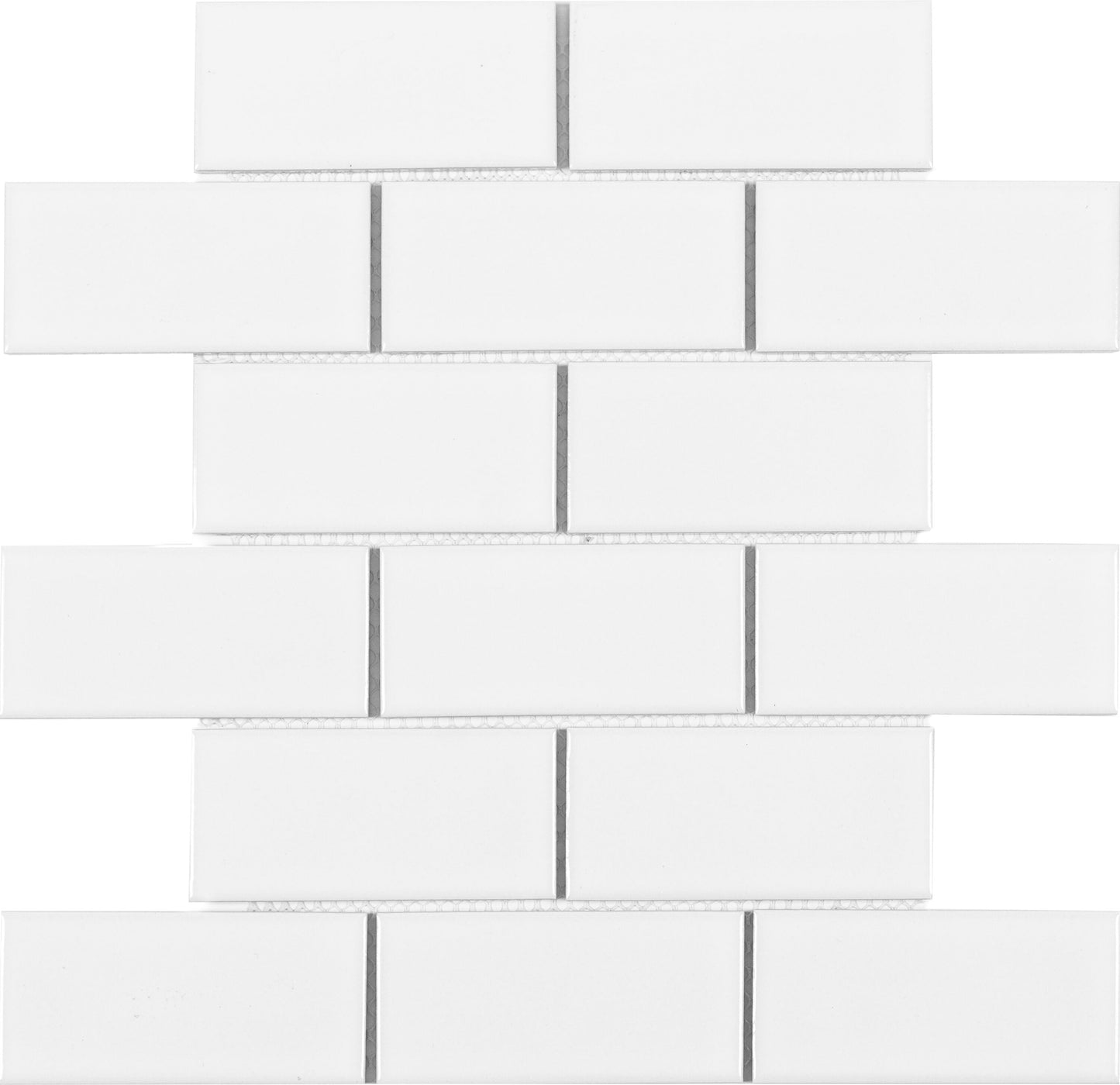 Satori Hudson Brilliant White 12-in x 12-in Glossy Porcelain Subway Mosaic Wall Tile (0.74-sq. ft/ Piece)
