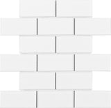Satori Hudson Brilliant White 12-in x 12-in Glossy Porcelain Subway Mosaic Wall Tile (0.74-sq. ft/ Piece)