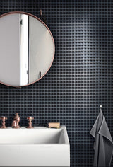 Apollo Tile (Sample) Floor and Wall Tile Black 4-in x 4-in Glossy Glass Uniform Squares Floor and Wall Tile