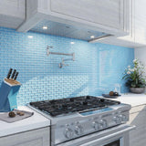 Apollo Tile (Sample) Colorway Carolina Blue 4-in x 4-in Glossy Glass Brick Subway Floor and Wall Tile