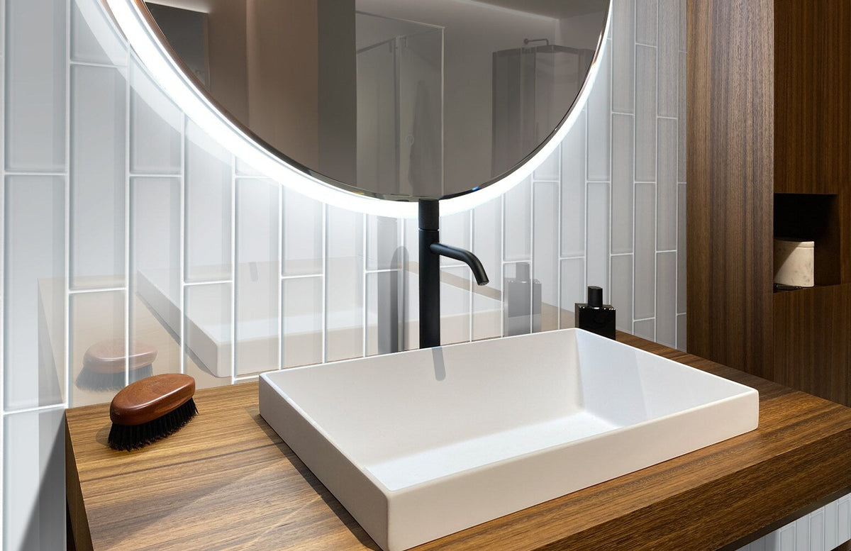 Apollo Tile (Sample) Wall Tile White 4-in x 4-in Glossy Glass Brick Subway Wall Tile