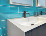 Apollo Tile (Sample) Wall Tile Cerulean Blue 4-in x 6-in Glossy Glass Subway Wall Tile