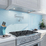 Apollo Tile (Sample) Colorway Tiffany Blue 4-in x 4-in Glossy Glass Brick Subway Floor and Wall Tile