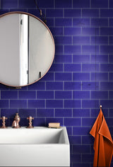 Apollo Tile (Sample) Wall Tile Royal Blue 3-in x 6-in Glossy Glass Brick Subway Wall Tile