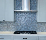 Apollo Tile (Sample) Majeste Denim Blue 4-in x 4-in Glossy Glass Penny Round Patterned Floor and Wall Tile