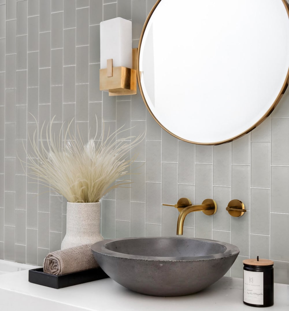 Apollo Tile (Sample) Wall Tile Beige 4-in x 6-in Glossy Glass Subway Wall Tile