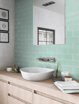 Apollo Tile (Sample) Wall Tile Cadet Blue 3-in x 6-in Matte Glass Brick Subway Wall Tile