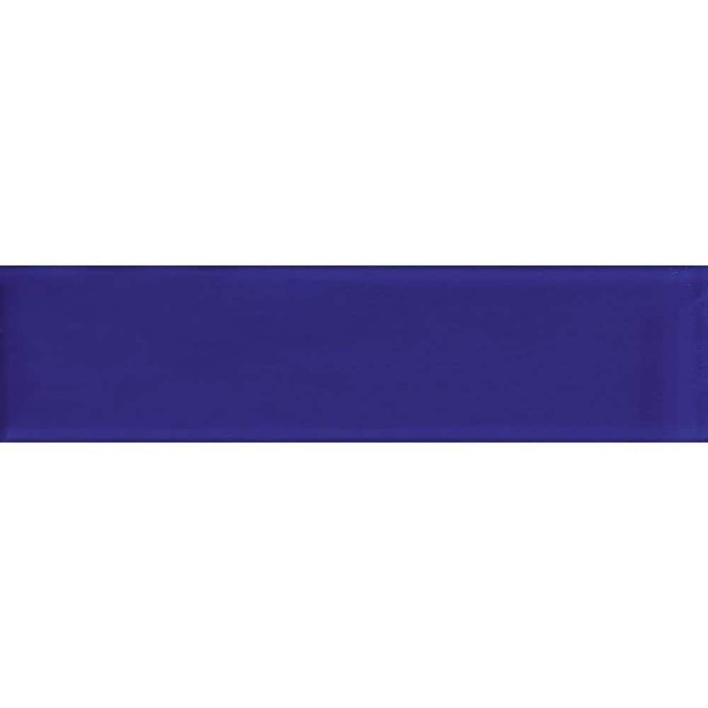 Apollo Tile Colorway Royal Blue 4-in x 16-in Glossy Glass Brick Look Wall Tile (5.33-sq. ft/ Carton)