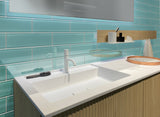 Apollo Tile (Sample) Wall Tile Turkish Blue 4-in x 4-in Glossy Glass Brick Subway Wall Tile