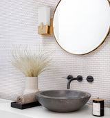 Apollo Tile (Sample) Winterland White 4-in x 4-in Multi-finish Glass Brick Mosaic Floor and Wall Tile